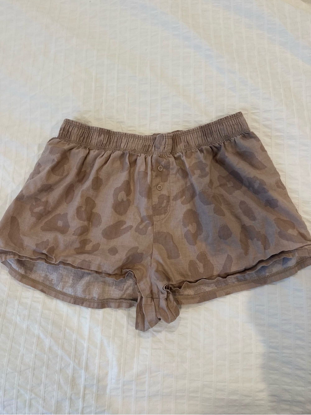 colsie leopard print pajama shorts with button detail and elastic waistband